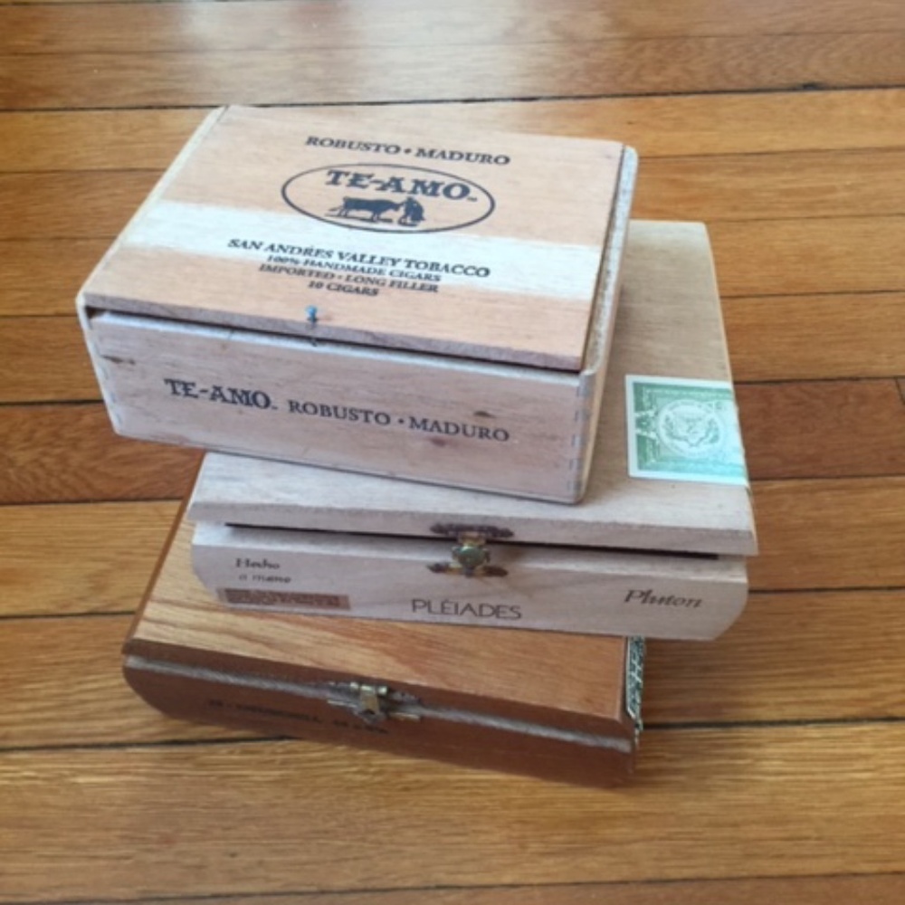 Vintage Wood Cigar Box Set of 3 Collectors Item - Picture 1 of 4